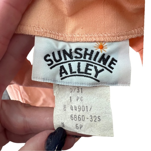 Vintage 70's Sunshine Alley Peach Polyester Sleeveless Dress Size 6P - Picture 8 of 9